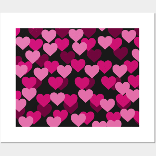 pink pink hearts Posters and Art